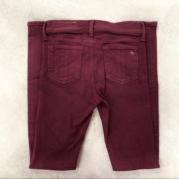 Rag & Bone Burgundy Skinny Jeans in Port Wash - Picture 5 of 8